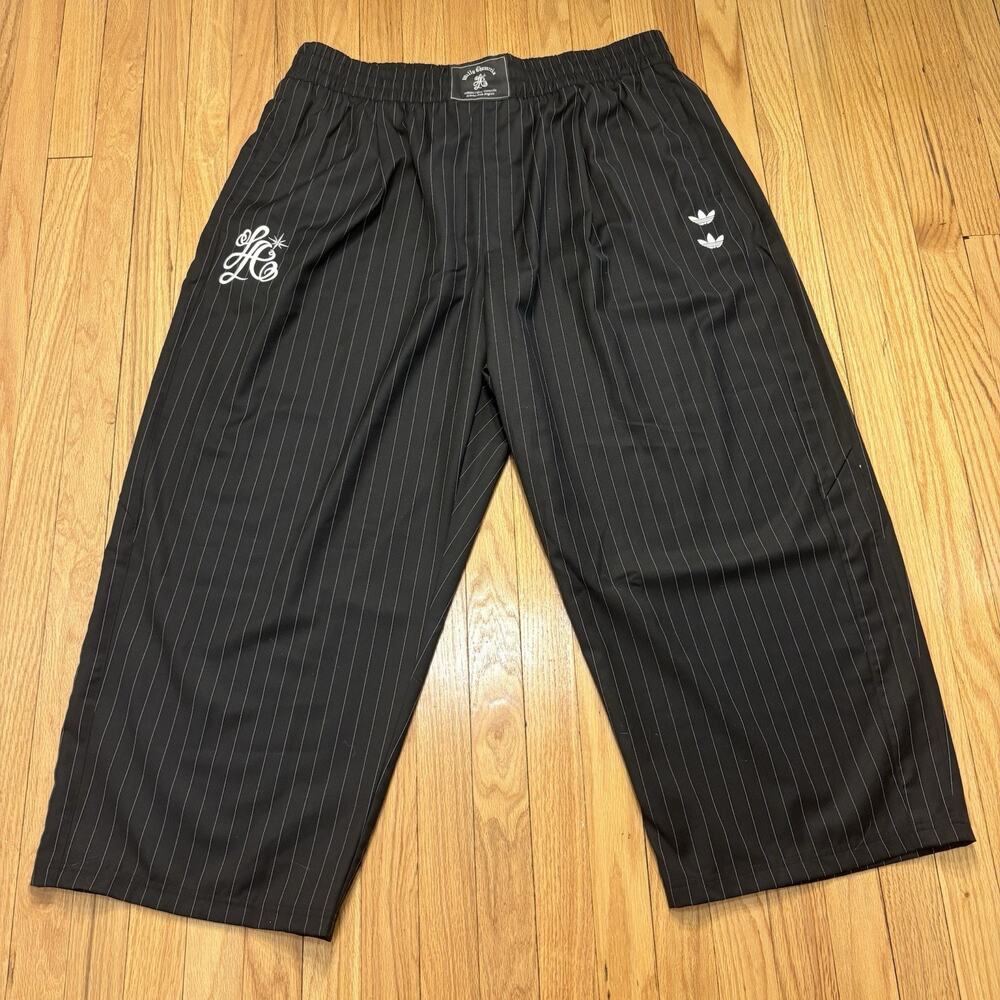 NWT Adidas x Willy Chavarria Men’s Size 2XL Pinstripe Track Pants Black White